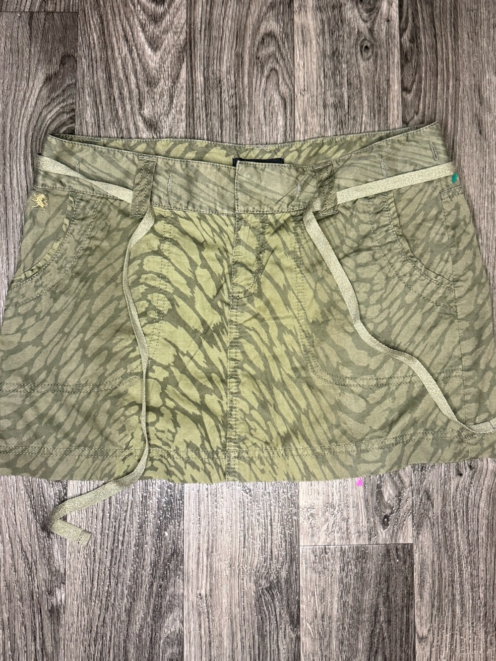 Express Camo Mini Skirt with Self-Tie Waist
